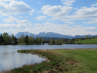 Fototapeta na wymiar Allgäuer Landschaft im Frühling