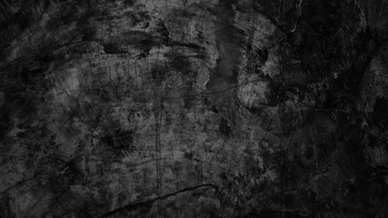 black concrete wall background, old cement stone texture