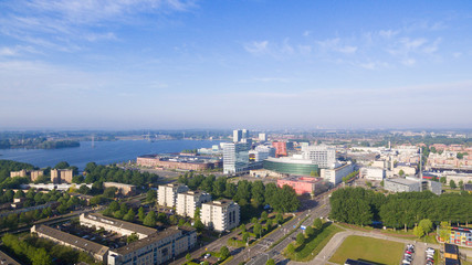 Aerial view on the center of Almere