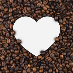 Empty frame of roasted coffee beans banner