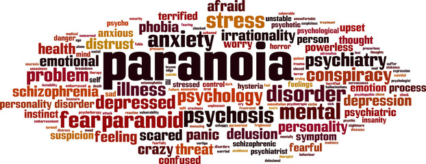 Naklejka premium Paranoia word cloud