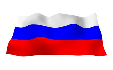 Fototapeta premium Waving flag of the Russian Federation. The National. State symbol of the Russia. 3D illustration