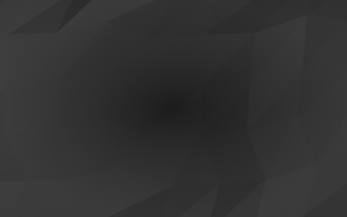 Black abstract background. Lowpoly backdrop. Gloomy crumpled paper. 3D illustration