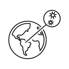 virus on the planet, increase, line icon