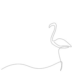Flamingo bird silhouette, vector illustration	