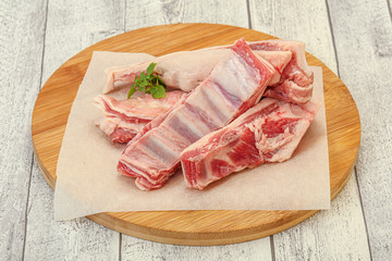 Raw lamb ribs for cooking