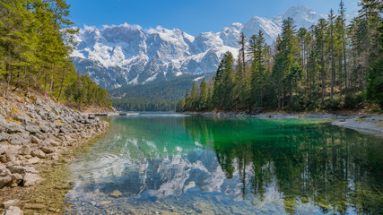 lake and mountains