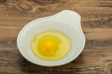 Raw Chicken egg in the bowl