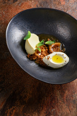 Fine dining dessert on the table