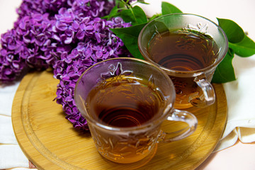 lilac and cups of tea