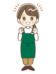 女性、店員、応援