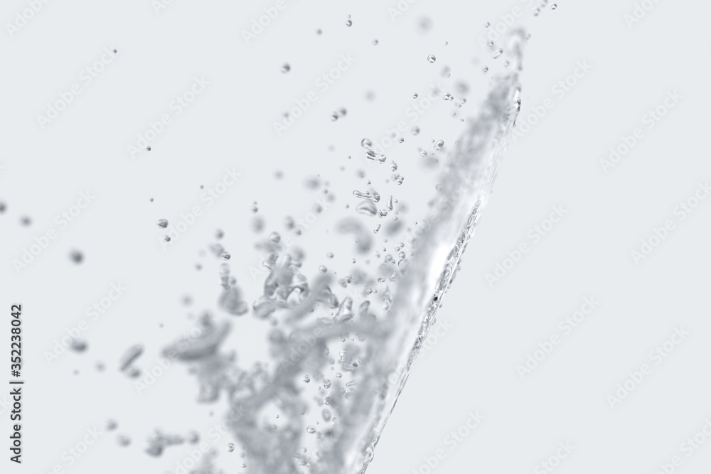 Sticker Splashing water with white background, 3d rendering.