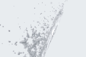 Fototapeta na wymiar Splashing water with white background, 3d rendering.