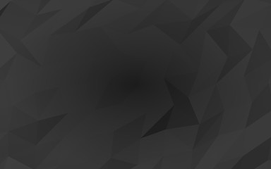 Obraz premium Black abstract background. Lowpoly backdrop. Gloomy crumpled paper. 3D illustration