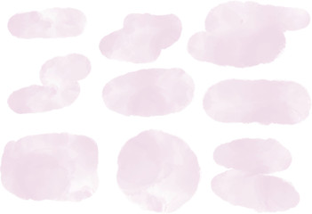 set of pink aquarelle frames hand drawn