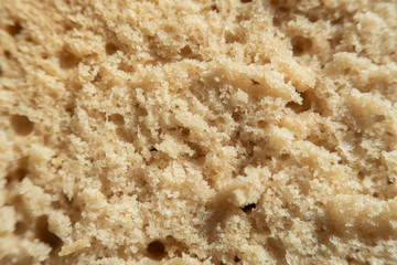 Close-up of cooked dough in soft focus
