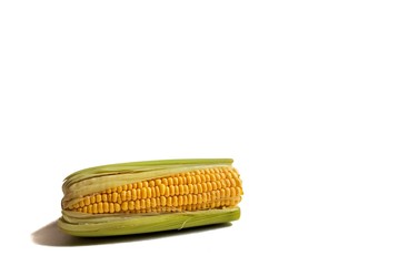 Organic corn on white background. typical food of Guatemala