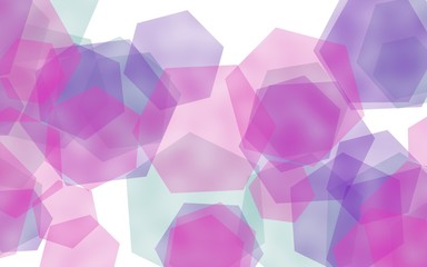 Obraz premium Multicolored translucent hexagons on white background. Red tones. 3D illustration