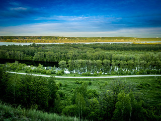landscape with lake and trees