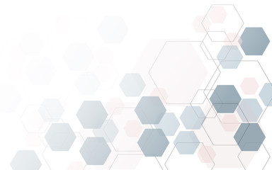 hexagon complex mesh network molecule concept