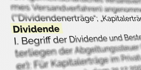 Dividende im Buch markiert