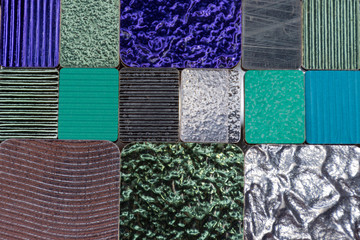 Various colored plastic laminates for graphic resources