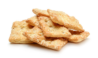 Pile of cookies isolated on white.