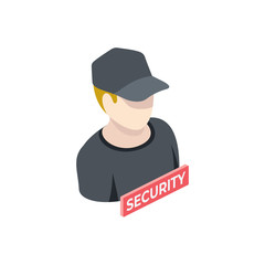 Security man user avatar. Vector 3d isometric, color web icon, new flat style. Creative illustration design, isolated graphic idea for infographics.