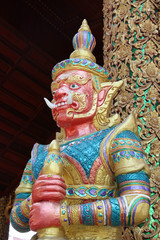 Giant guardian in Wat Sri Ping Muang, Chiangmai province, Northern Thailand.
