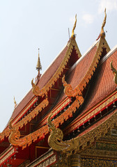 Fototapeta premium The roof of the church in Wat Sri Ping Muang, Chiangmai province, Northern Thailand.
