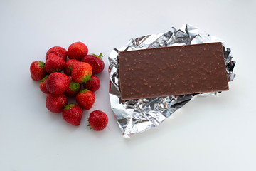 chocolate cake with strawberries