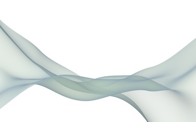 Abstract wave. Scarf. Bright ribbon on white background. Abstract smoke. Raster air background. 3D illustration