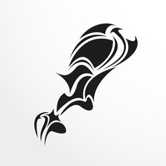 Black-white pattern for a tattoo on a light background. Vector illustration.