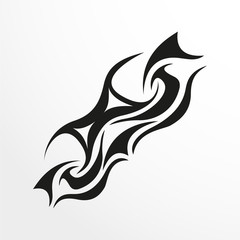 Black-white pattern for a tattoo on a light background. Vector illustration.