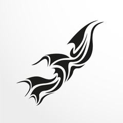 Black-white pattern for a tattoo on a light background. Vector illustration.