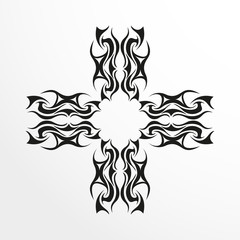 Black-white pattern for a tattoo on a light background. Vector illustration.
