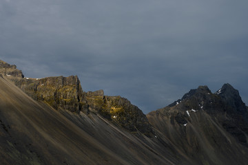 Vestrahorn mountains at sunset