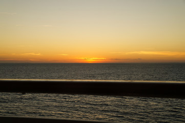 Sunset/sunrise on the ocean. Seen from a cruise