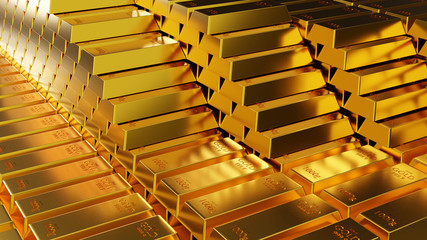 gold bars, weight of gold Bars 1000 grams business and finance banking , 3d rendering