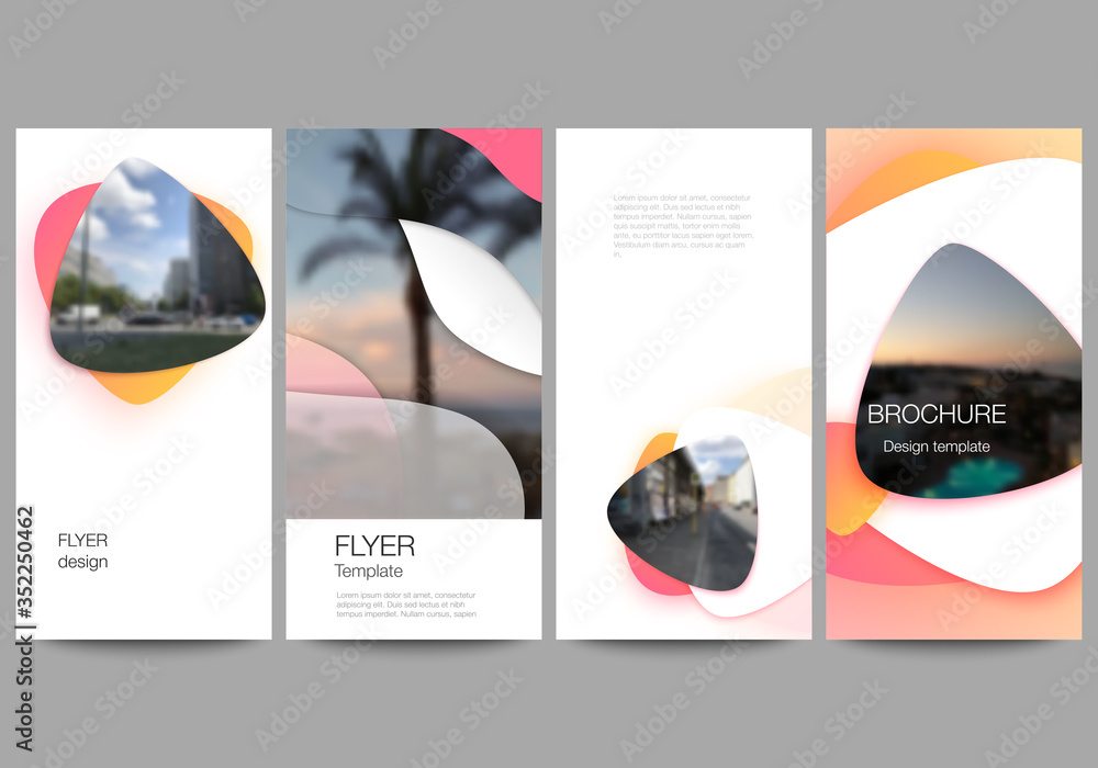 Poster the minimalistic vector illustration of the editable layout of flyer, banner design templates. yello