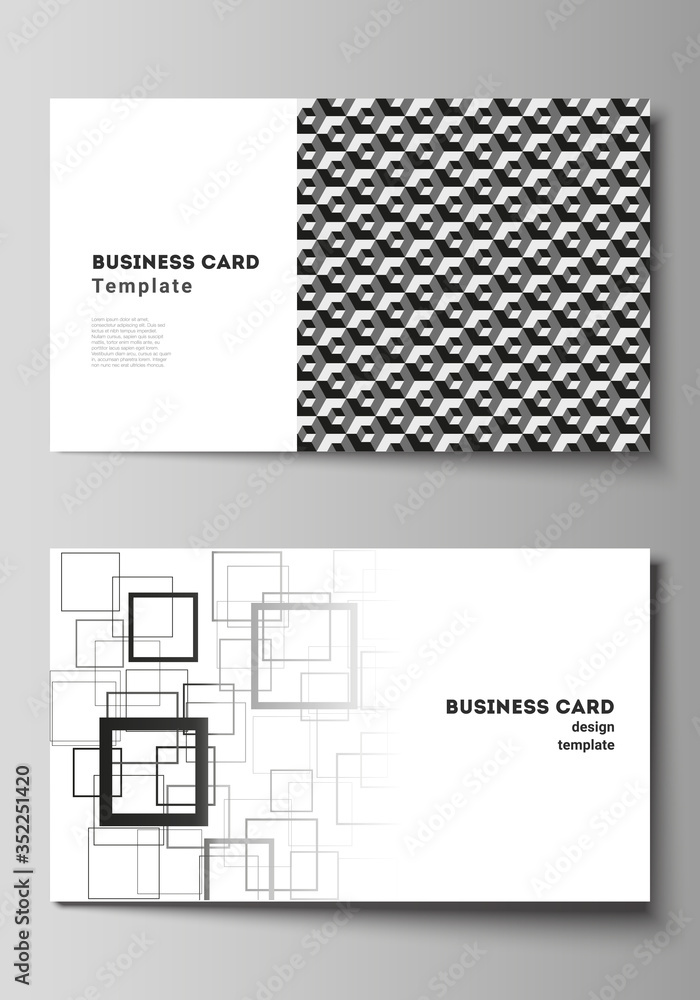 Poster the minimalistic abstract vector illustration layout of two creative business cards design templates