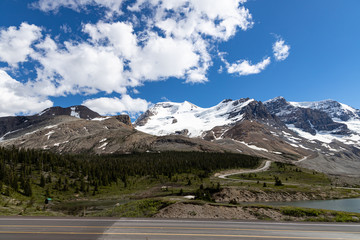 Athabasca Glacier Landscape with street