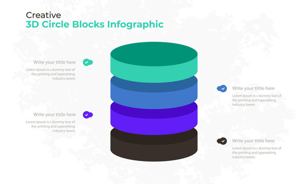 Creative infographic with 3D block chart shape and icon design. Vector illustration eps 10.