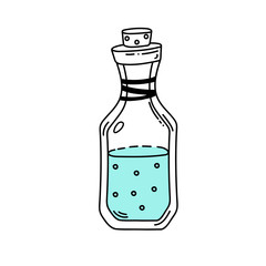 Linear hand-drawn glass jars. Doodle art.