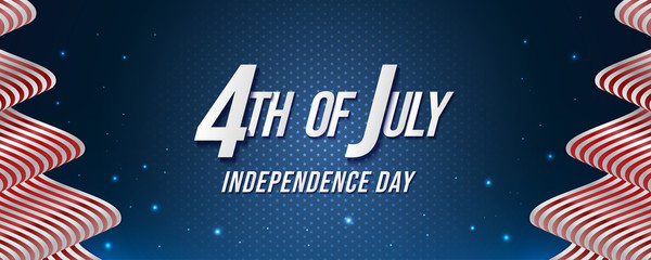 4th of July Independence Day Banner or Greeting Card. Fourth of July USA Independence Day