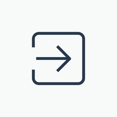 Login line vector minimalistic icon. Entry symbol. Join enter icon for web design. Modern flat input icon for app design. Inside door sign minimal flat linear icons