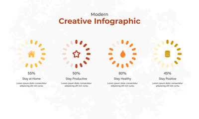 Fototapeta na wymiar Creative infographic with circler loading shape and icon design. Vector illustration eps 10.