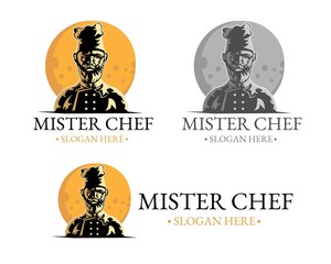 Illustration vector design of chef logo mascot template