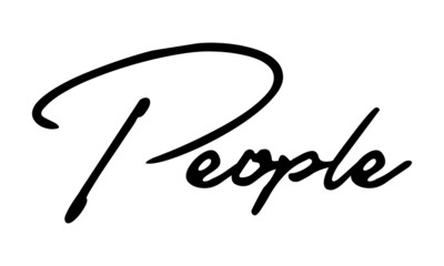 People Cursive Calligraphy Black Color Text On White Background