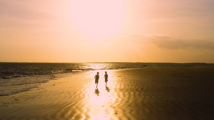 Fototapeta premium child playing in Jericoacoara. Route of emotions in the northeast of Brazil 